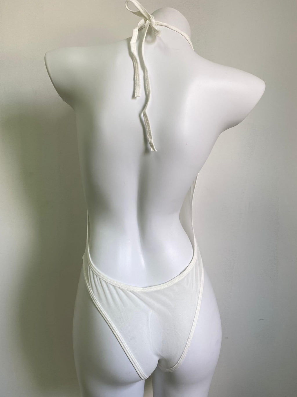 Micro Bikini Sexy Bathing Suit for Women See Through Lingerie Sheer When Wet Swimsuit Sheer Body Suit High Cut Monokini White