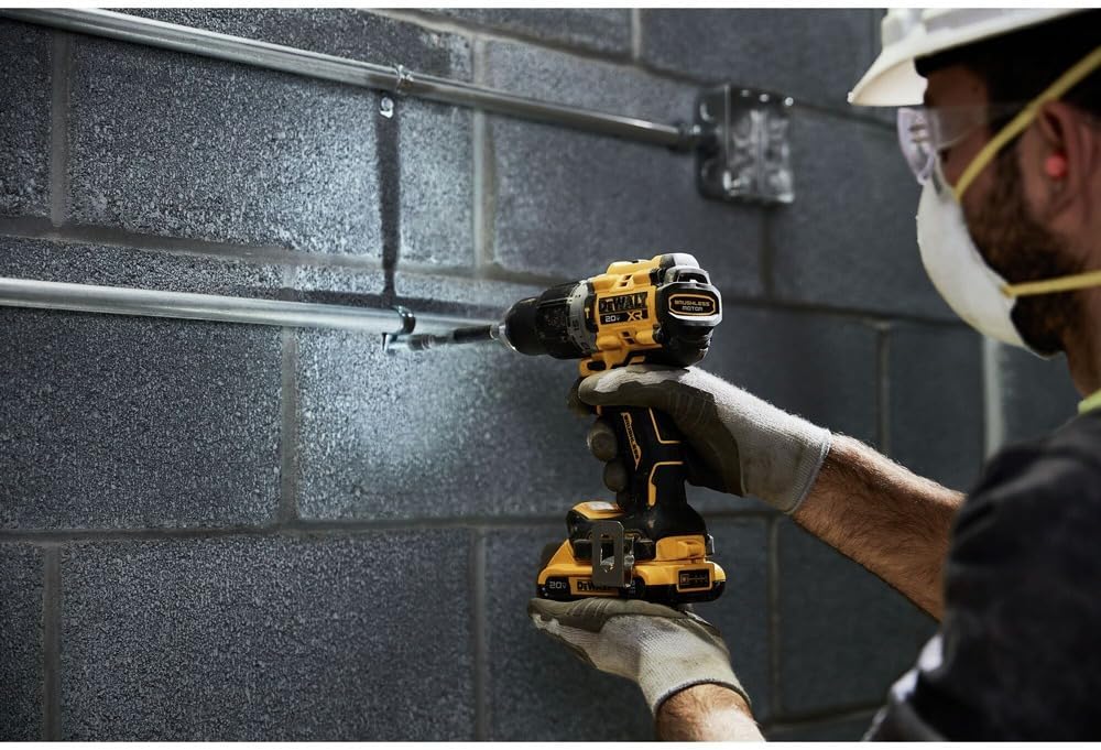 DEWALT 20V MAX Hammer Drill, 1/2", Cordless and Brushless, Compact With 2-Speed Setting, Bare Tool Only (DCD805B)