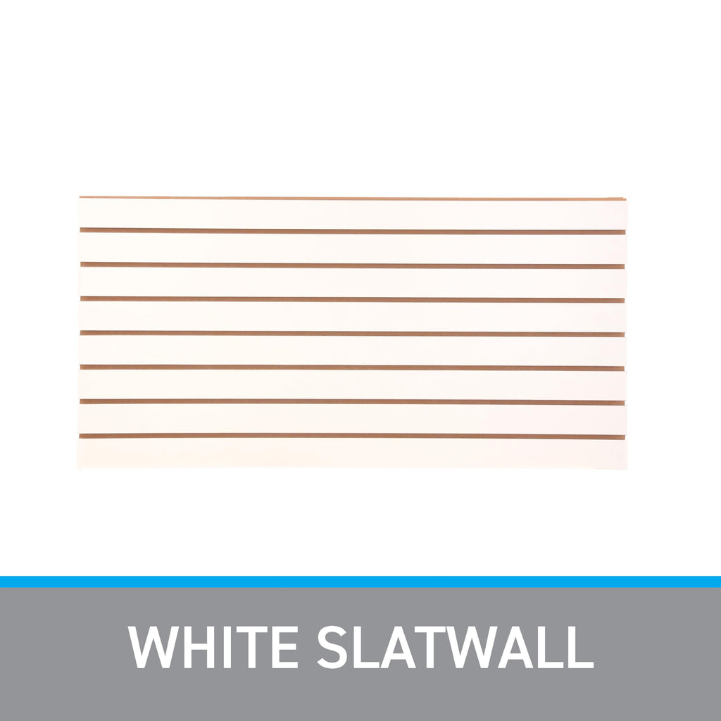 SSWBasics 4ft x 2ft Horizontal White Slatwall Panels Easy Organizer (24"H x 48"L) - Pack of 2 - Streamline Your Space with Effortless Retail Displays, Garage Wall Solutions, and Craft Storage