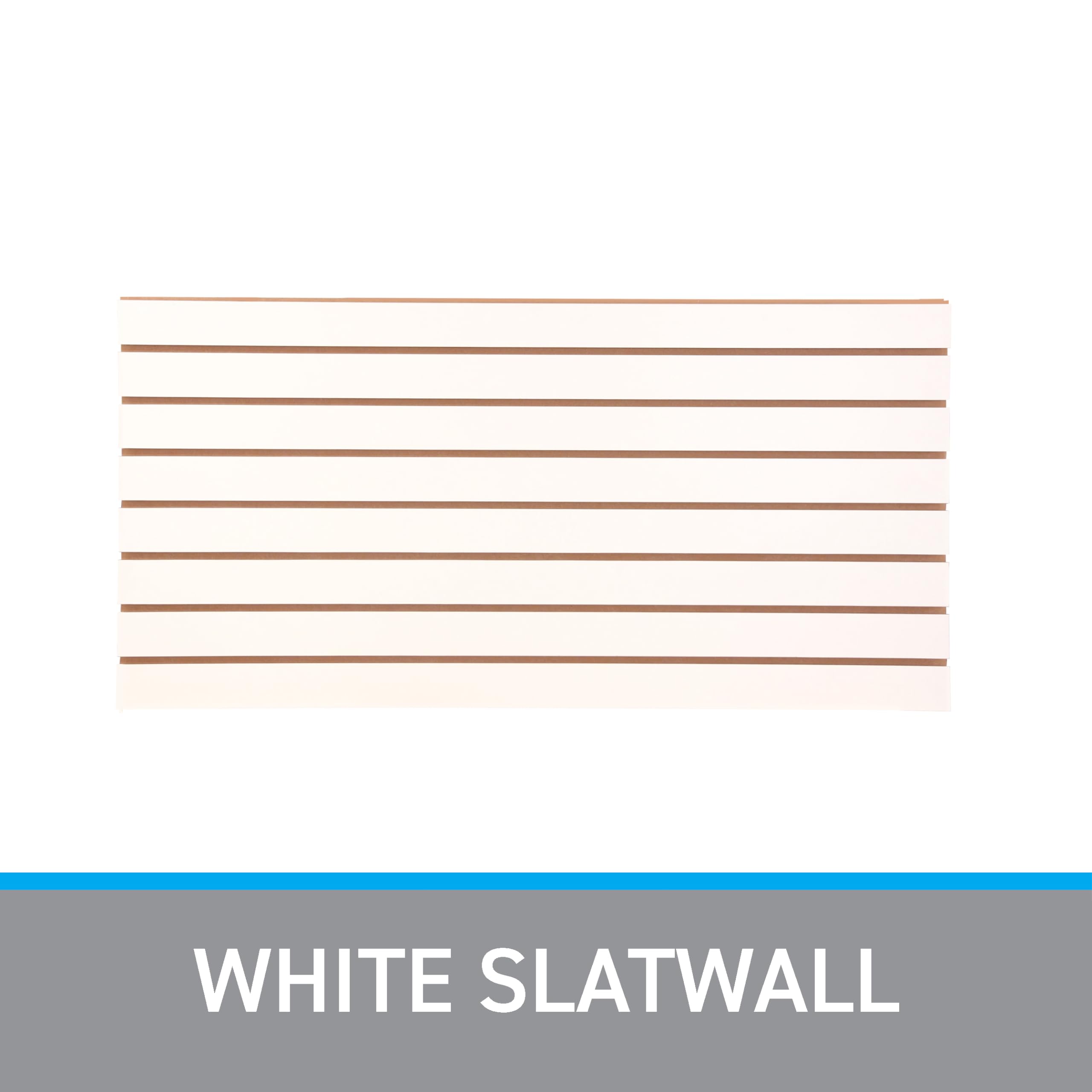 SSWBasics 4ft x 2ft Horizontal White Slatwall Panels Easy Organizer (24"H x 48"L) - Pack of 2 - Streamline Your Space with Effortless Retail Displays, Garage Wall Solutions, and Craft Storage