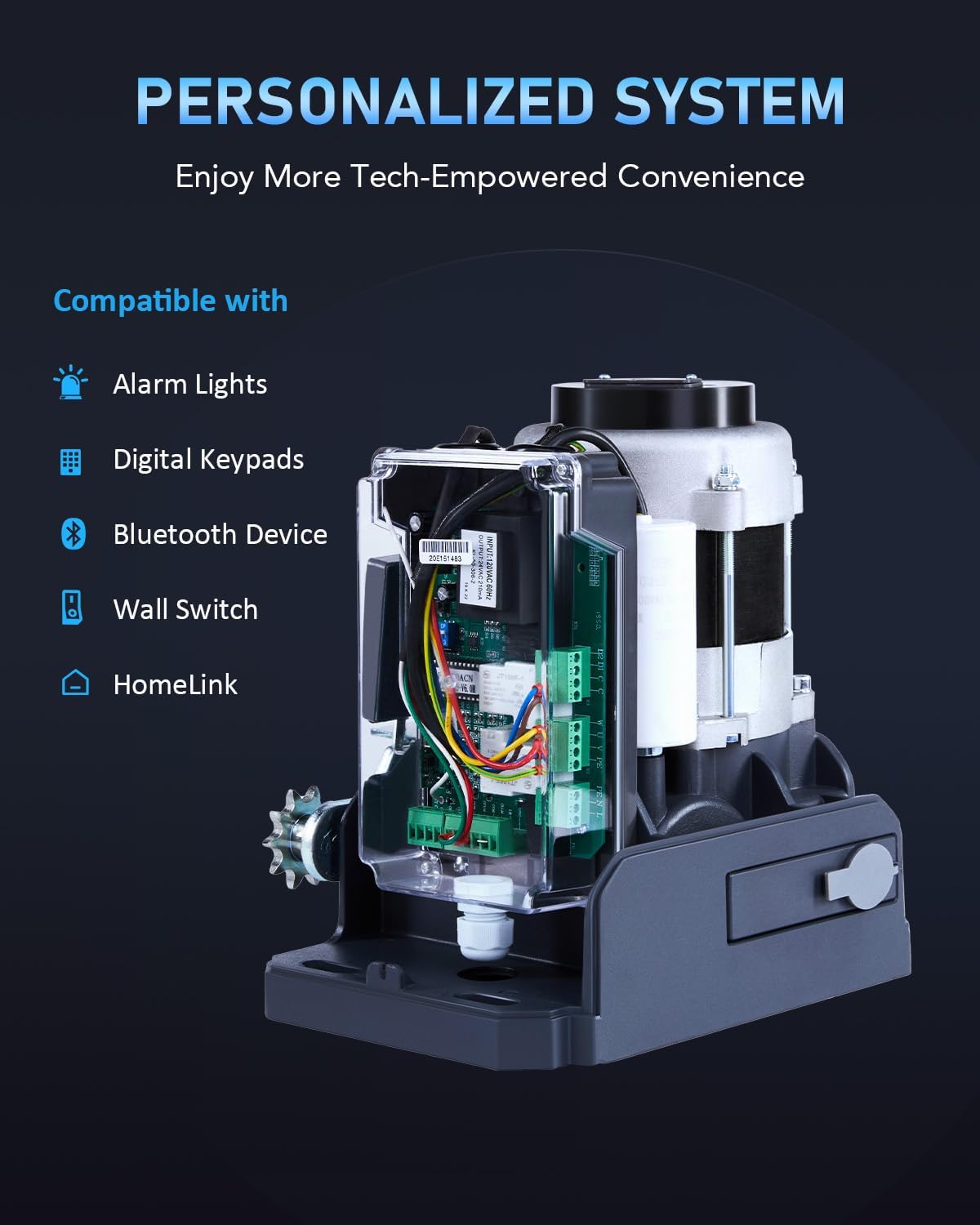 CO-Z 3300 lb Automatic Sliding Gate Opener with 2 Remote Controls, Electric Rolling Driveway Fence Slide Gate Motor, Complete Gate Operator Hardware Security System Kit for Sliding Gate Up to 40 Feet