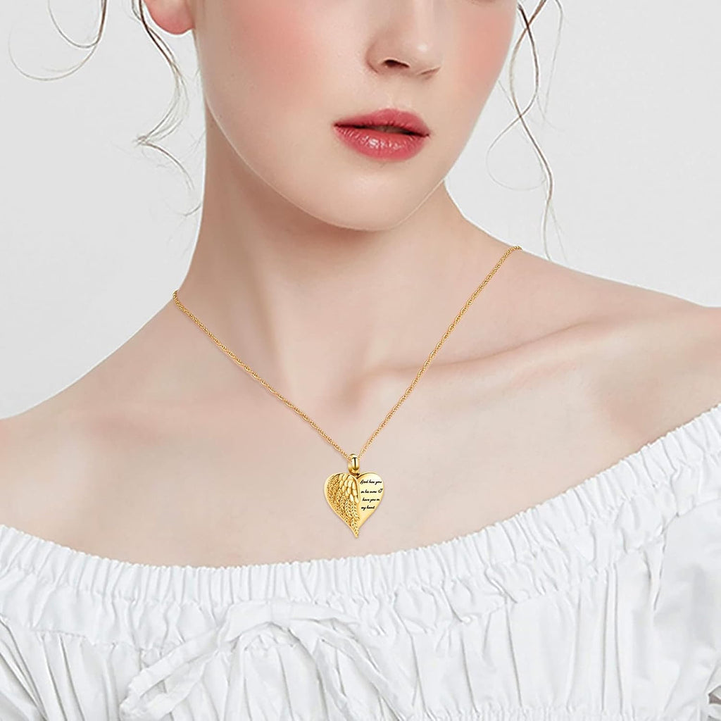 shajwo Cremation Heart Urn Necklace Ashes Jewelry for Women Men Keepsake Pendant Memorial Locket Ash Holder