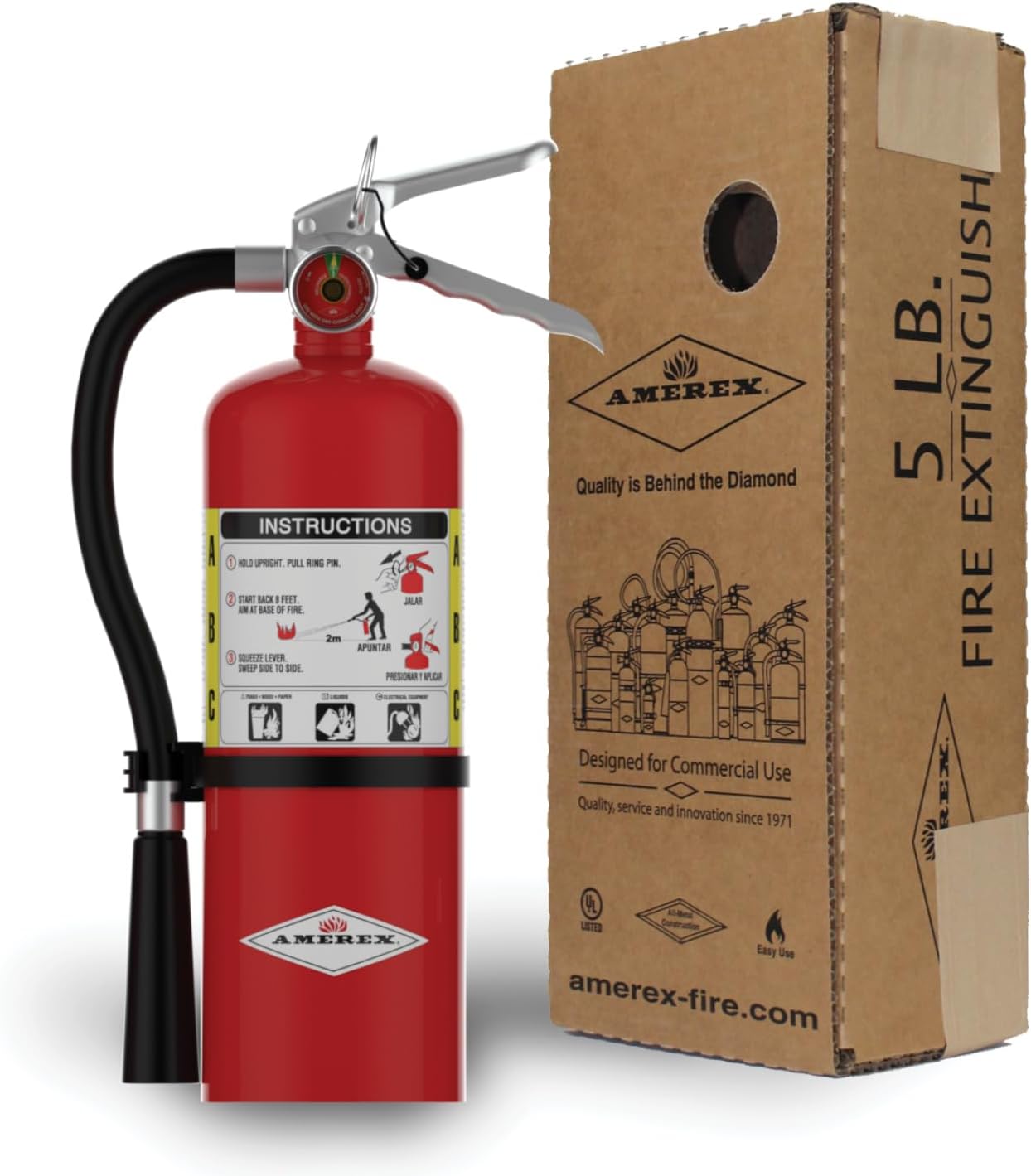 Amerex B500 Fire Extinguisher, 5 lb. ABC Dry Chemical