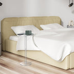 2 Pcs Acrylic Drink Side Tables 10 l x 10 W x 24.2 H Clear Living Room Round Coffee Cocktail Tables for Small Space End for Living Room Balcony Bedroom Easy Assembly