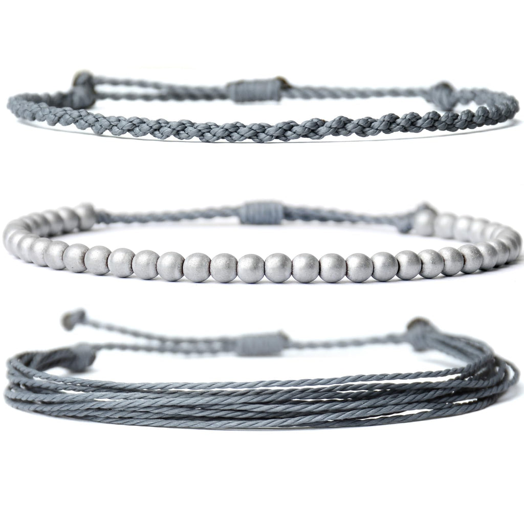 Handmade Natural Stone Beaded Healing Bracelet Gift for Men Adjustable Rope String Bracelet (Lava Rock, Adjustable)