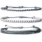 Handmade Natural Stone Beaded Healing Bracelet Gift for Men Adjustable Rope String Bracelet (Lava Rock, Adjustable)