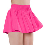 EXARUS 3-pak piger sommerfugle shorts flydende atletisk dans cheer løb 2 i 1 preppy tennis flutter gymnastik børns træningstøj hot pink blå lilla 10 år