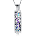 shajwo Cylinder Cremation Jewelry Tree of Life Urn Ashes Necklace for Women Men Vial Cremation Ash Pendant Loved One Memorial Jewelry