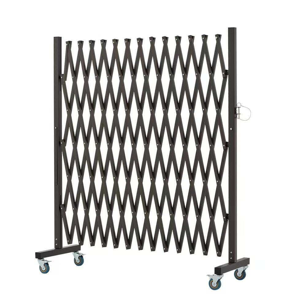 GYMTIME Industrial Expandable Metal Barricade, 16 Feet, Easily Assembled Safety Barrier with Casters, Flexible Mobile Gate, Adjustable Traffic Fence