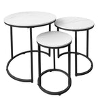 AT-VALY Nesting Tables Coffee Table Set of 3,Round Side Table Small Accent Table for Living Room,Bedroom Apartment (Gold)
