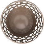 Vipush Outdoor Lace Cut Iron Side Table,Patio Garden Stool Coffee End Table Nightstand for Small Spaces,Living Room,Front Porch,Poolside,Brown