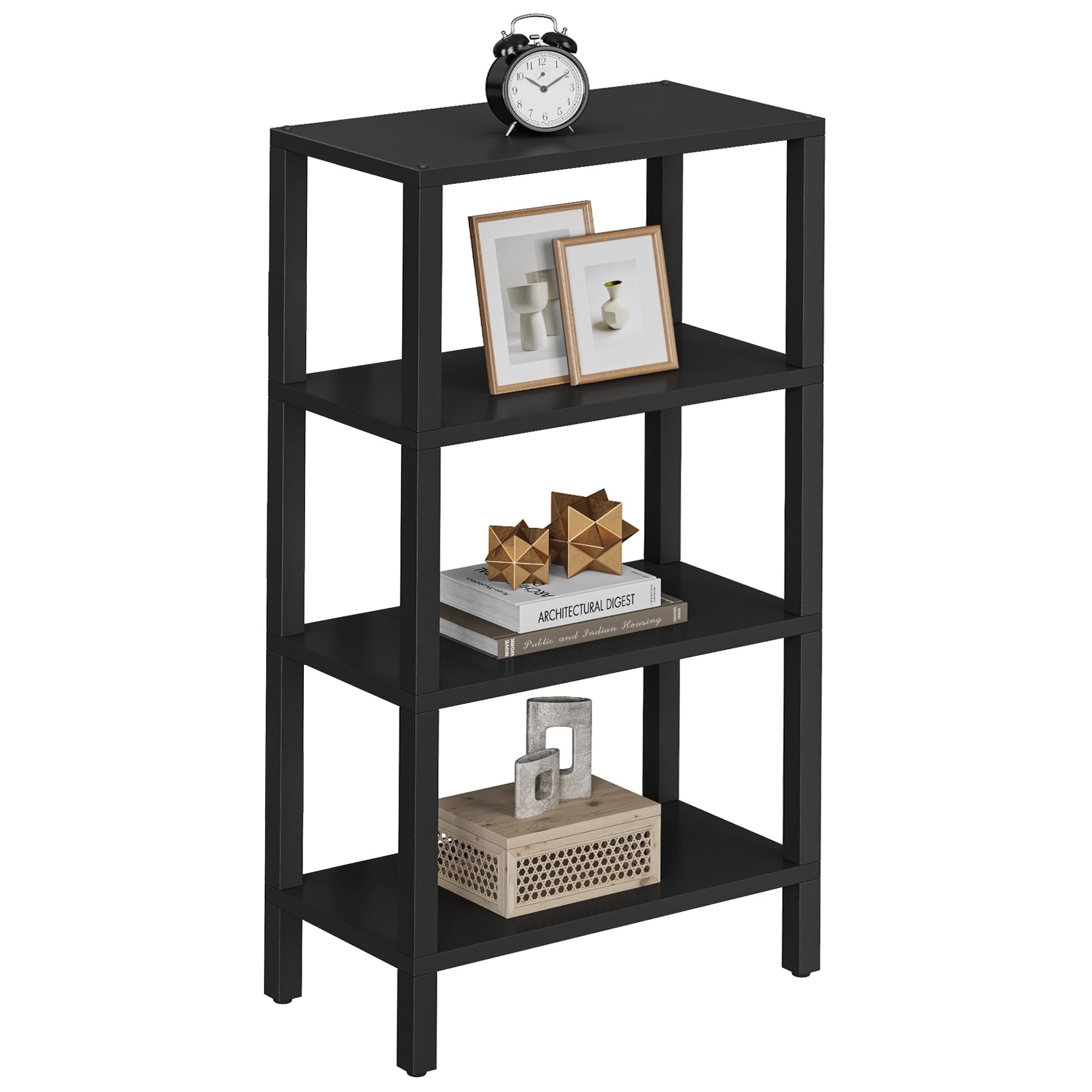 TUTOTAK Small Side Table, Narrow End Table, Skinny Sofa Table, Slim Nightstand, Couch Table, Living Room, Bed Room, Black TB01BK062