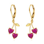 Fruit Earrings Sterling Silver Strawberry/Pomegranate/Cherry Dangle Drop Earrings Fruit Themed Jewelry Gift for Women Wife Mother