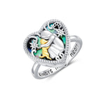 AOBOCO Sterling Silver Dog Urn Ring for Ashes, Dog Memorial Keepsake Cremation Jewelry Gifts for Dog Lovers Women