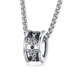 Viking Ring Necklace for Men 925 Sterling Silver Compass/Triquetra/Triskelion/Talisman/Rune/Valknut/Dragon/Odin Pendant Necklace Amulet Jewelry Gifts for Father Son Boyfriend Brother