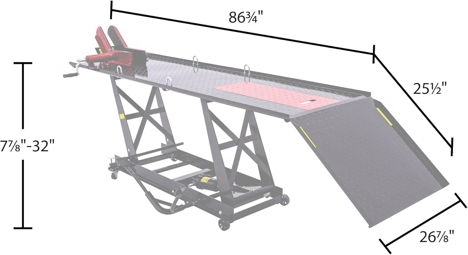 Black Widow Hydraulic Motorcycle Lift Table - 1,000 lb. Capacity