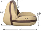 Lean Pro Casting Fishing Boat Seat High Back Bass Boat Seat, Brown/Khaki