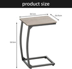 C-Shaped End-Table Set of 2 - Side Table for Couch,Curved Support Legs, Slide Under Couch Table for Sofa, TV Tray Table for Living Room Bedroom（Lvory）