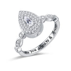 Teardrop Cremation Ring for Ashes - 925 Sterling Silver Urn Keepake Rings Memorial Jewelry for Women
