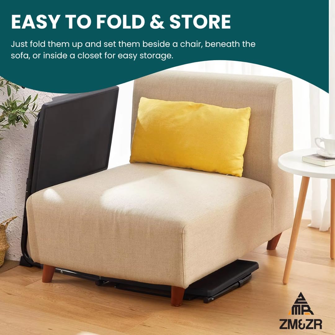 ZM&ZR TV Tray – 6 Adjustable Height Levels & 3 Tilt Angles – Foldable Multipurpose Snack Table with Retractable Cup Holder – Slide Under Sofa or Bed – Portable Laptop, Dinner & Coffee Table