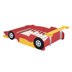 Bellemave Full Size Race Car Bed for Kids,Wood Car-Shaped Platform Bed with Storage Shelves,Car Bed Full with Wheels for Boys,Girls,(Full,Red)