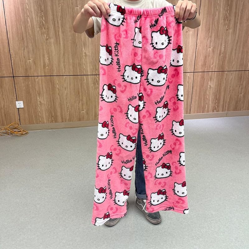 fmjgtt Women's Anime Cartoon Halloween Pajamas Flannel Comfortable Sleep Pajamas Kawaii Casual - Rose, Medium