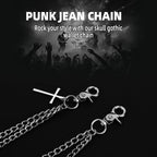 Chaîne Jean pour Hommes Femmes, Chaîne de Portefeuille Gothique à Double Couche pour Jeans, Style Hip Hop