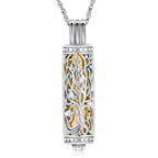 shajwo Cylinder Cremation Jewelry Tree of Life Urn Ashes Necklace for Women Men Vial Cremation Ash Pendant Loved One Memorial Jewelry