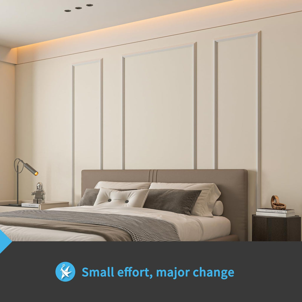 Art3d Pre-Cut Wall Molding Set of 3 pcs, Ready-to-Assemble Wainscoting Panels for Interior Wall Décor Living Room Bedroom Accent Wall - Installed with Glue, 3 Frames