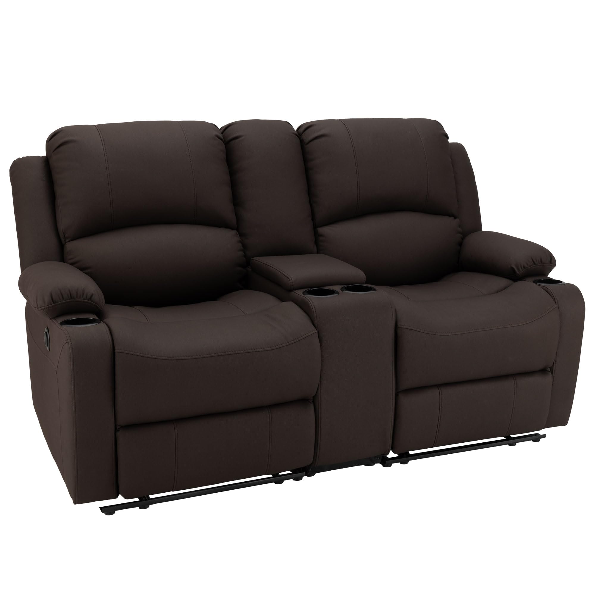 65"" Powered Wall Hugger Reclining RV Theater Seats | Double Recliner RV Sofa & Console | RV Couch | Wall Hugger Recliner | RV Theater Seating | RV Furniture (Slate), CC-PMOD65