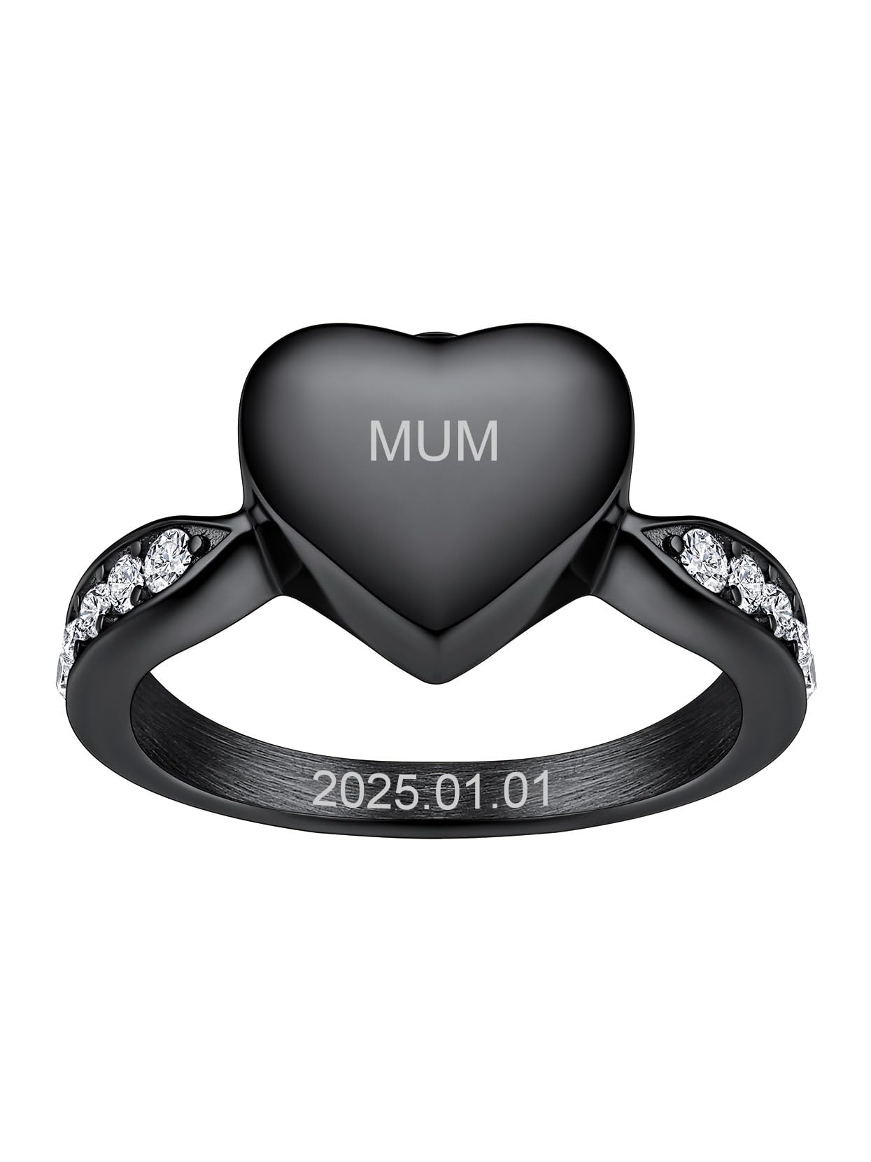 Stainless Steel Heart/Claddagh Cremation Urn Ring for Ashes for Women Waterproof Locket Rings Memorial Jewelry(with Gift Box)