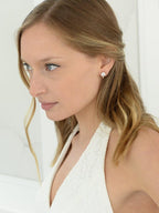 Mariell Clip-On Cubic Zirconia Crystal Stud Earring, 2 Carat, for Wedding, Bride, Prom, Birthday Gift