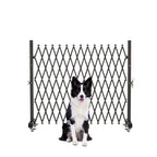 GYMTIME Industrial Expandable Metal Barricade, 16 Feet, Easily Assembled Safety Barrier with Casters, Flexible Mobile Gate, Adjustable Traffic Fence
