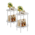 Small Round Side Table,Bedside Table with Storage,Morden Round Nightstand,Samll Side Table for Living Room,Bathroom,Bedroom, Nursery, Laundry, White