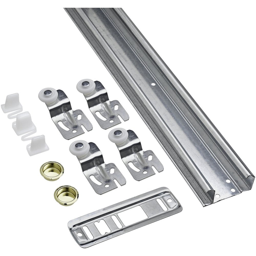 National Hardware N343-111 By-Passing Door Hardware Set, 48-Inches, Coated with WeatherGuard Protection, Galvanized