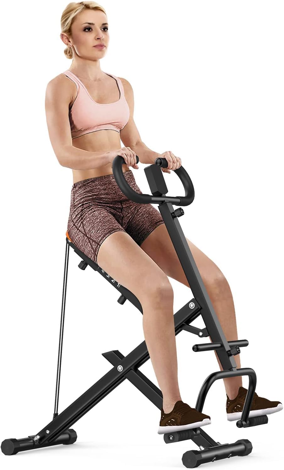 Machine à Squat Dskeuzeew avec Moniteur LCD, Équipement d'Exercice pour la Maison Machine à Squat et Rameur 330 Lbs avec Résistance Réglable Machine d'Entraînement à Domicile Entraîneur de Jambes et Fessiers pour Tout le Corps