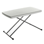 Iceberg Small Camping Personal Folding Table, Heavy Duty Utility Table, Adjustable Height, Charcoal, 19.5” L x 30” W x 28" H