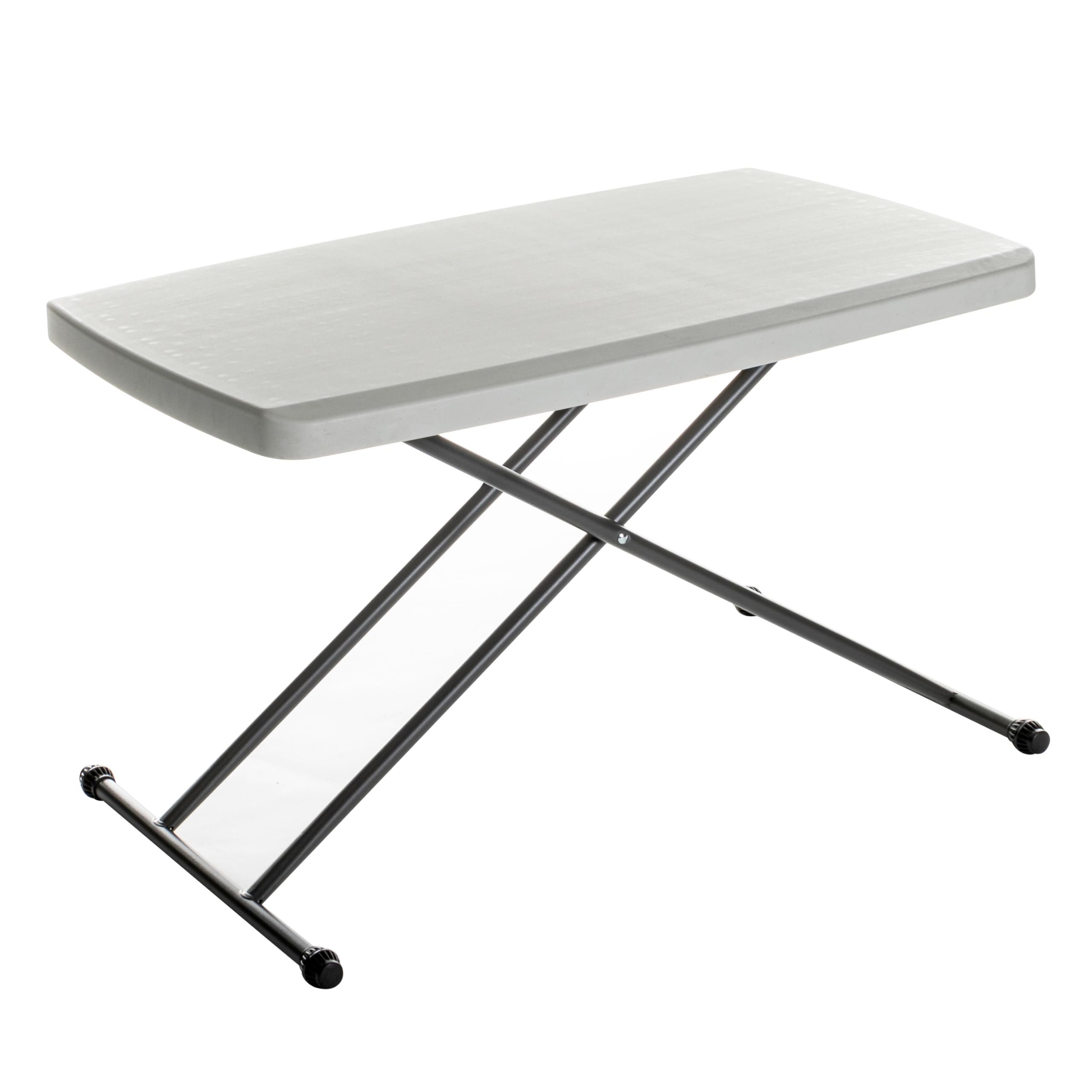 Iceberg Small Camping Personal Folding Table, Heavy Duty Utility Table, Adjustable Height, Charcoal, 19.5” L x 30” W x 28" H