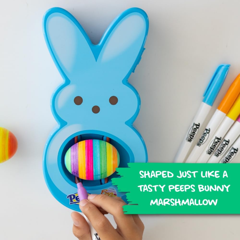 Eggmazing Egg Decorator - Peeps Bunny - Arts and Craft Set Includes 6 Colorful Quick Drying, Non-Toxic Markers (Blue), Ages 3 and Up