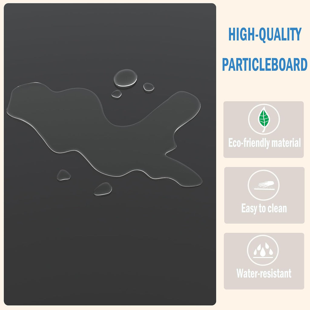 Large End Table Square Side Table Modern Sofa Table 20 Inch Industrial Coffee Table NightStand with 2-Tier Storage Shelf for Living Room Bedroom Black MLBZ06B