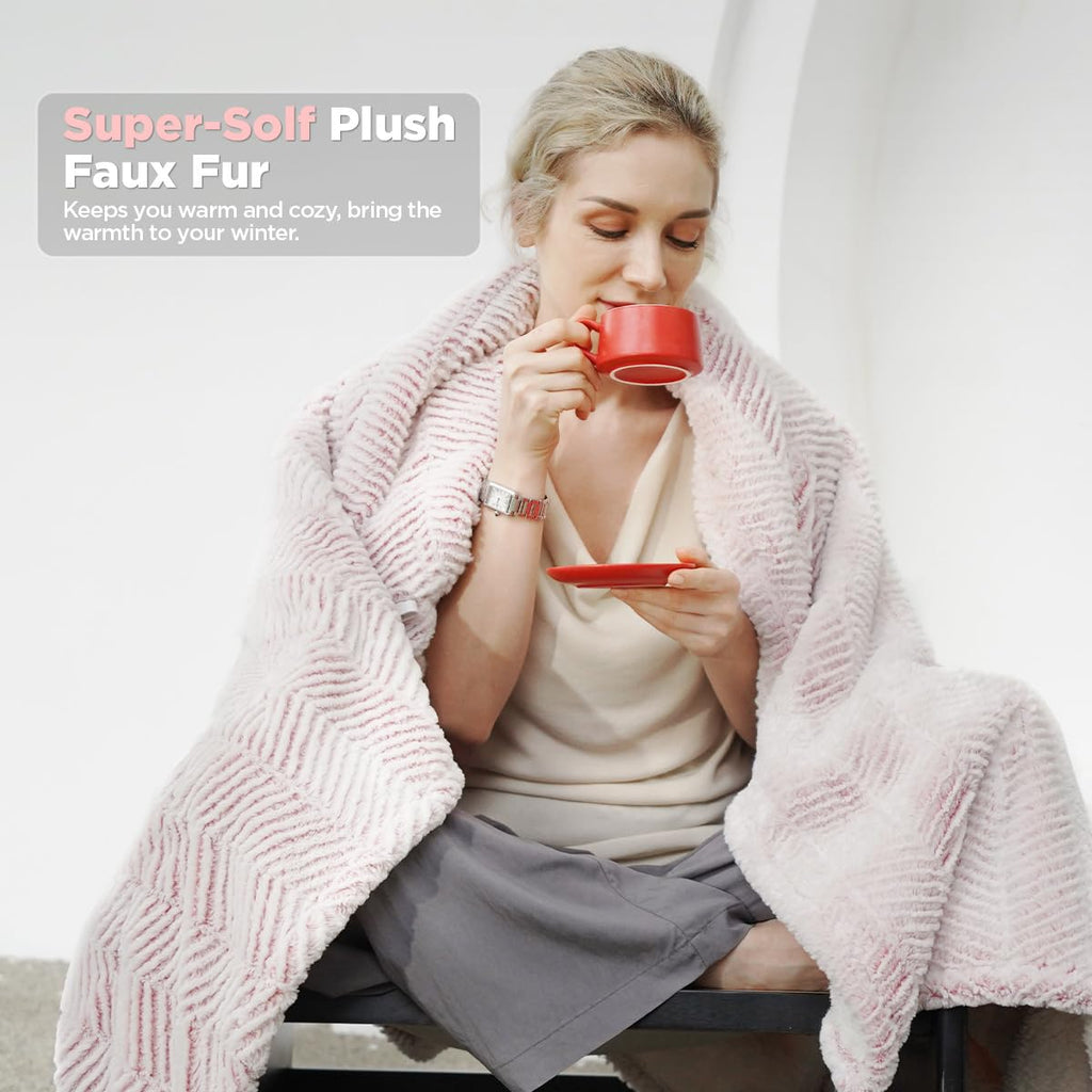 Opvarmet tæppe 50" x 60" - Opvarmet tæppe med 5 varmeniveauer og 3 timers automatisk slukning, maskinvaskbar, ETL &amp; FCC-certificering, overvarmebeskyttelse (Racoon) 