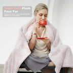 Opvarmet tæppe 50" x 60" - Opvarmet tæppe med 5 varmeniveauer og 3 timers automatisk slukning, maskinvaskbar, ETL &amp; FCC-certificering, overvarmebeskyttelse (Racoon) 