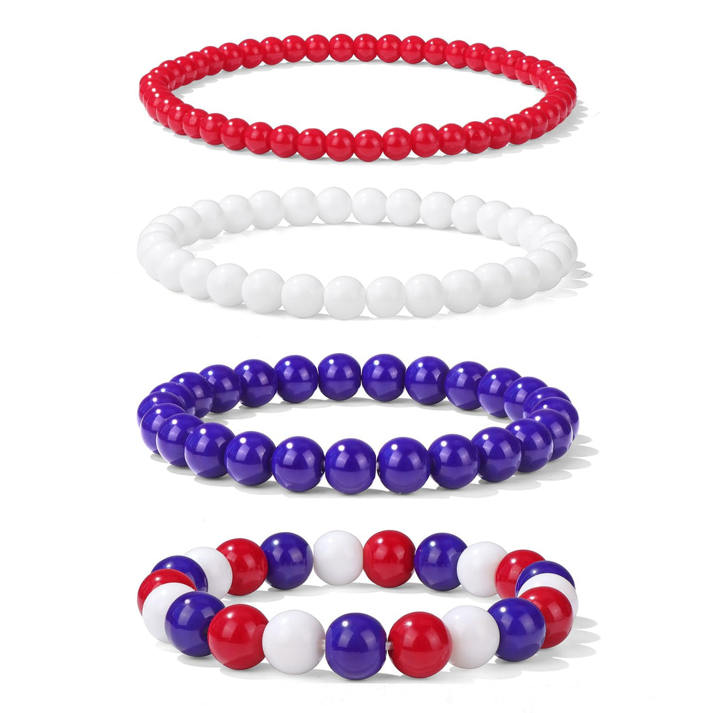 4pcs Beaded Bracelets for Women,Natural Healing Crystal Gemstones Bracelet,Anxiety Stress Relief Bracelet Handmade purple Jewelry Gifts for Women