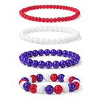 4pcs Beaded Bracelets for Women,Natural Healing Crystal Gemstones Bracelet,Anxiety Stress Relief Bracelet Handmade purple Jewelry Gifts for Women