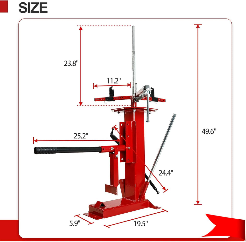 EASYBERG Multifunctional Manual Tire Changer, Portable Hand Bead Breaker suitable for Motorcycles, Go-karts, Trailers, Bikes, ATVs, Trucks, with rim sizes from 4" to 16.5"