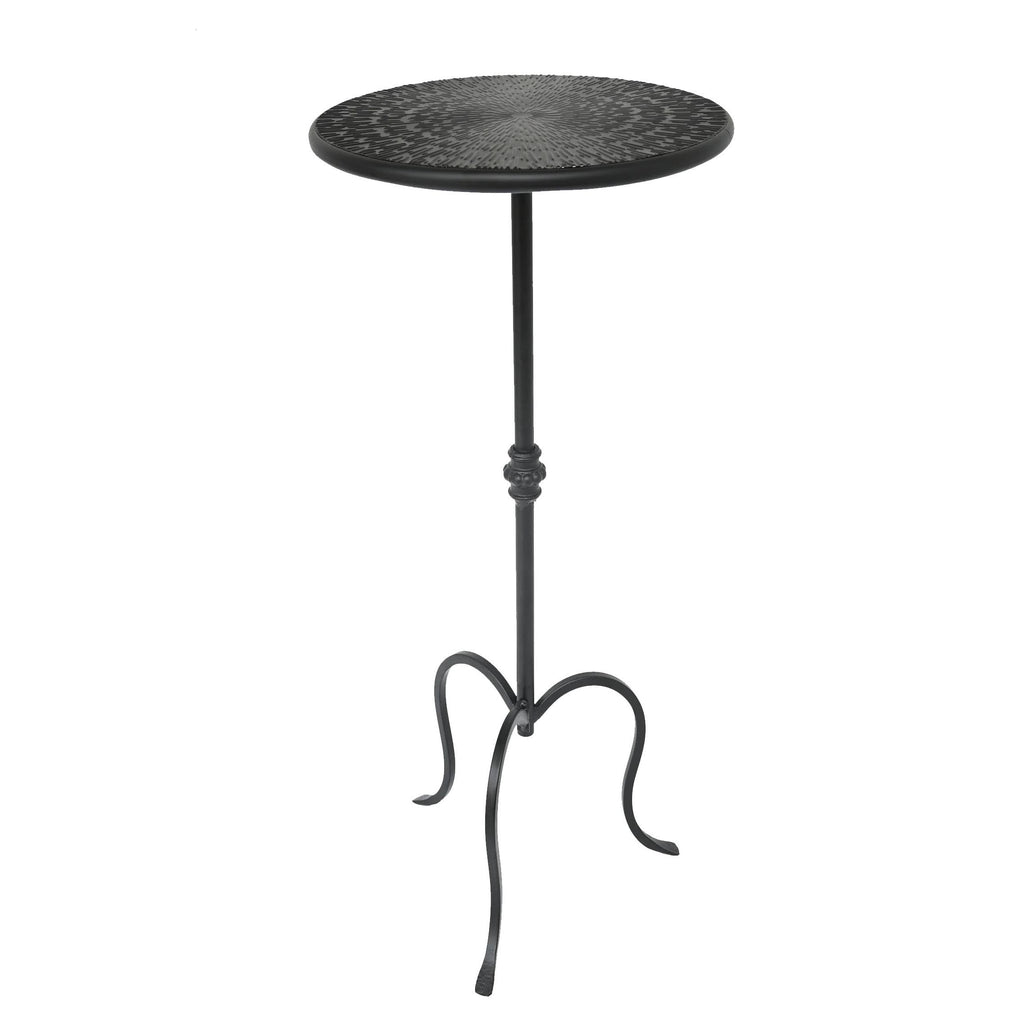 Metal Side Table, Martini Style Coffee Table Vintage Small Round Aceent Table 23inch for Living Room Bedroom Antique