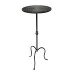 Metal Side Table, Martini Style Coffee Table Vintage Small Round Aceent Table 23inch for Living Room Bedroom Antique