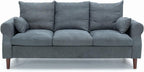 Panana 2 Piece Upholstered 3-Seat Sofa and Loveseat Sofa Set (Grey - Scroll Arm)