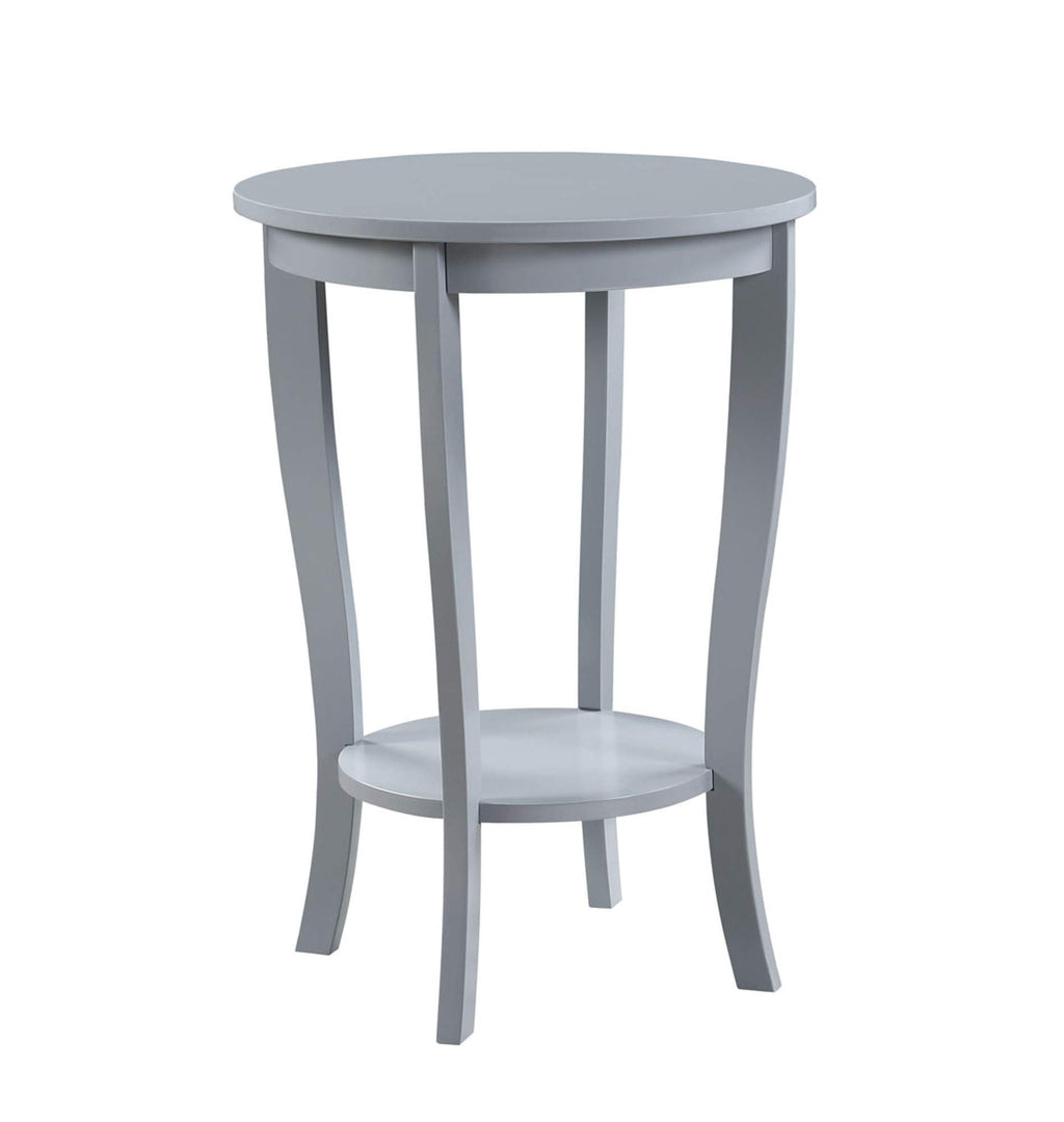 Convenience Concepts American Heritage Round End Table with Shelf, Mahogany