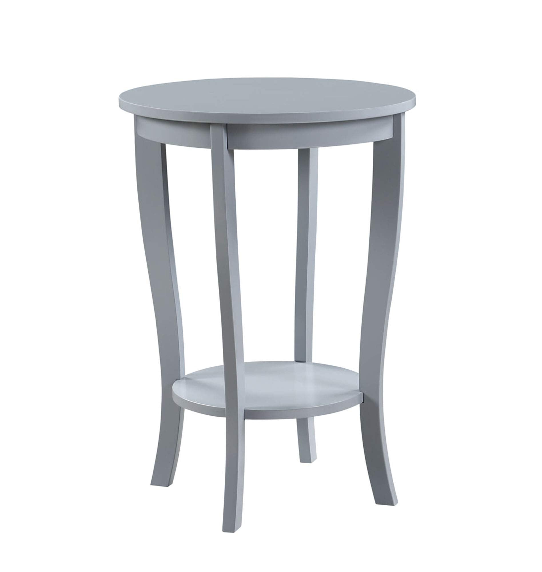 Convenience Concepts American Heritage Round End Table with Shelf, Mahogany